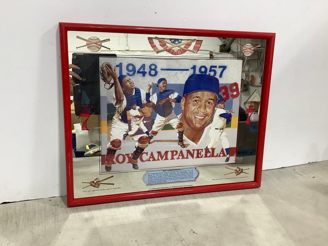 Roy Campanella mirror(16.25in.x20.25in.-loose frame): Roy Campanella mirror(16.25in.x20.25in.-loose frame)