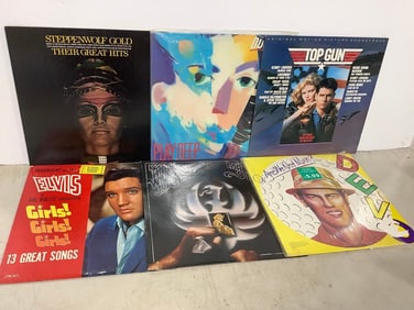 Vintage records(Elvis, Top Gun, Hank Williams Jr., and more)