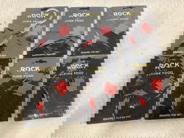Rock by junk food enamel pin sets