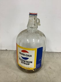 Pepsi Cola fountaing syrup glass bottle(1 gallon-12in.tall)