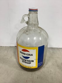 Pepsi Cola fountaing syrup glass bottle(1 gallon-12in.tall)