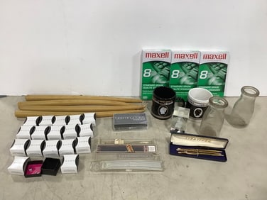 Avon Earrings, Glass Milk Bottles, Maxwell Empty VHS Tapes, Caesars Mugs, and more