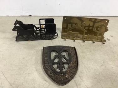 Cast Iron Trivet, Decorative Letter Holder, and more (Tallest - 3.25in)