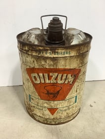 Vintage 5 Gallon Oilzum Can
