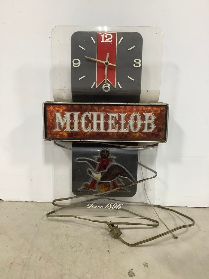Michelob Clock Sign (12inx18in): Michelob Clock Sign (12inx18in)