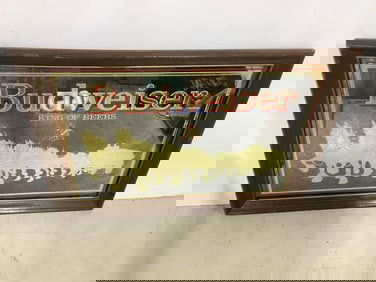 Framed Budweiser Decorative Mirror (14.5inx20.5in)