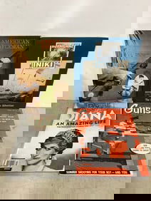 Various magazines(People, The American Rifleman, Guns) and Hurricane Iniki book