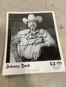 Johnny Bush signed black and white print(8in.x10in.)