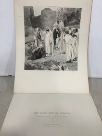 The Blind Men of Jericho etching by Em. Salmon (12inx17in)