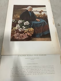 A Flower Woman from Haarlem etching painted by M. Van Der Maarkel (12in.x17in.)