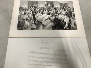 The Hunt Ball etching painted by Julius L. Stewart