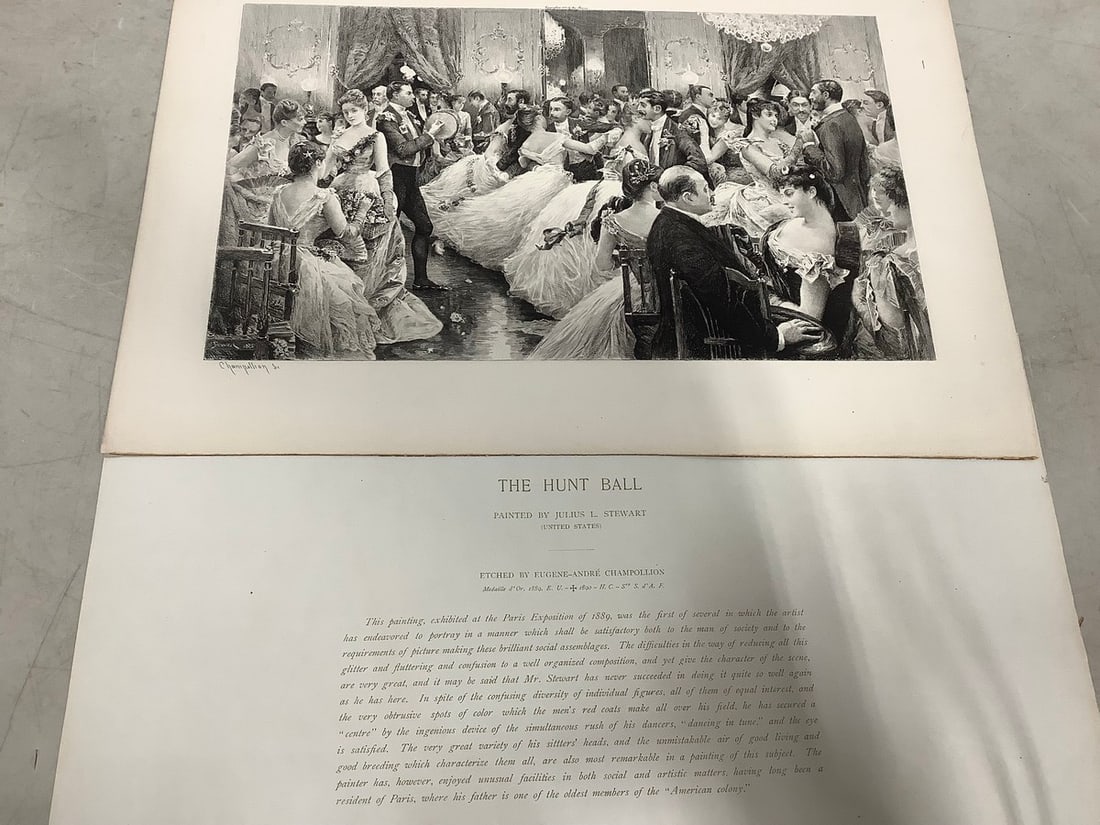 The Hunt Ball etching painted by Julius L. Stewart (1 of 1)