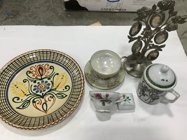 Ceramic containers with lids,family tree photo frame(11in.tall), and more