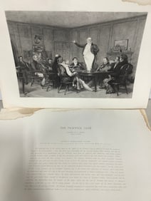 The Pickwick Club etching by Charles Albert Waltner(12in.x17in.)