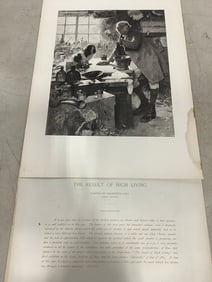 The Result of High Living etching painted by Frederick Hall(12in.x17in.)