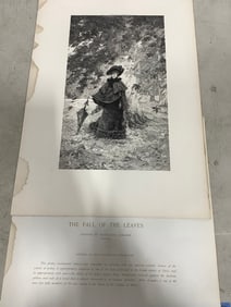 The Fall of the Leaves etching by Leon Maximilien Bourgeois(12in.x17in.)