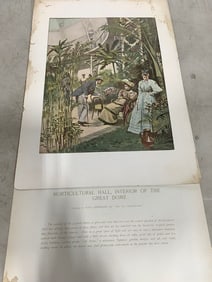 Horticultural Hall, Interior of the Great Dome etching by Paul Sinibaldi(12in.x17in.)