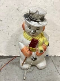 Vintage Poloron snowman light upn blowmold(31in.tall)
