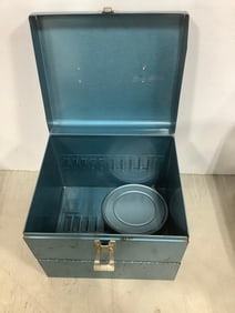Vintage 8mm film reel metal storage case(9in.x7in.x8in.)