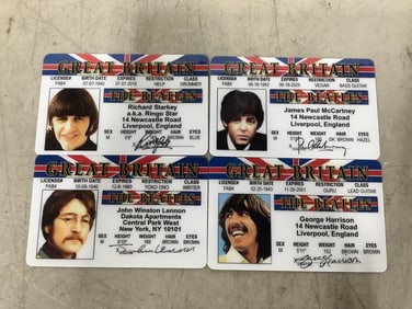 Beatles Souvenir Driver License - set of 4