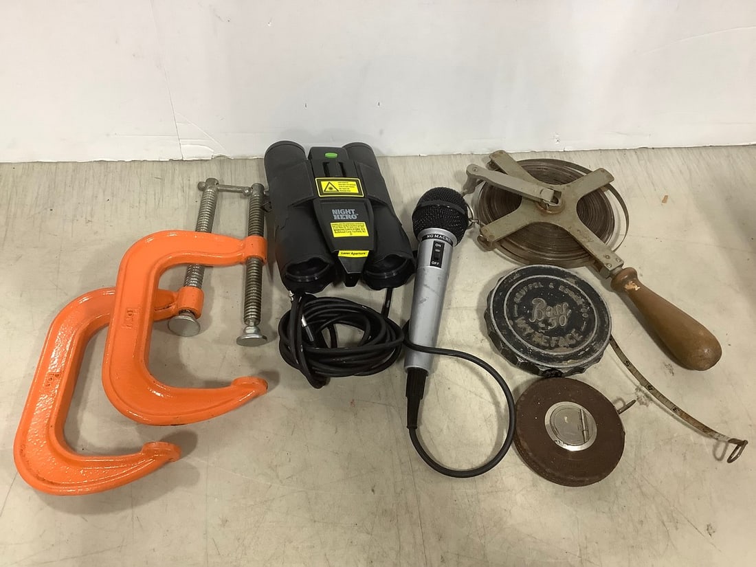Clamps, Night Hero binoculars, The Singing Machine microphone, and more (1 of 1)