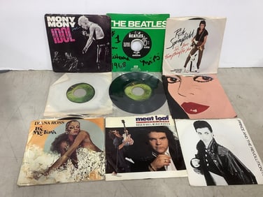 Vintage 45s (The Beatles, Meat Loaf, Diana Ross, and more)