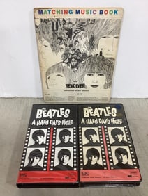 The Beatles Matching Music Book and Beatles VHS Tapes