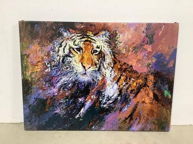Signed canvas tiger print(16in.x22in.)