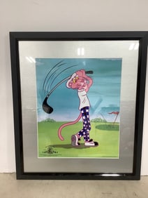 Framed Pink Panther golf cel(20.5in.x23.5in.)
