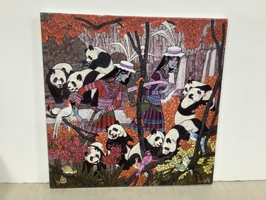 signed Panda canvas art print(20in.x20in.)