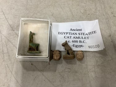 Ancient Egyptian Steatite cat amulet