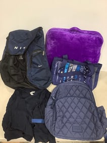 Various Bags (Nike, Vera Bradley, etc), Pillow Base Desk Top, and more