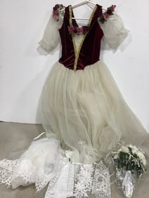 White Lace Arm Sleeves, Dress, Fake Flower Bouqets, and more