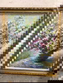Framed and Signed Floral Painting (30inx36in)