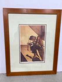 Framed and Signed 'Trumpeters Blues' Art Print (21inx27in)