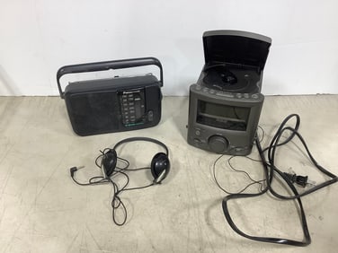 Panasonic radio(RF-544) and RCA stereo CD clock radio(model:RP3751A)