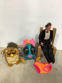 Furby doll and other vintage toys