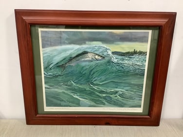 Framed and signed Stripes print by W. Goadby Lawrence(13.5in.x16.5in.)