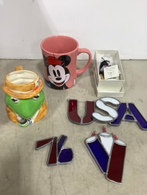 Decorative mugs, Deb Canham doll, and more