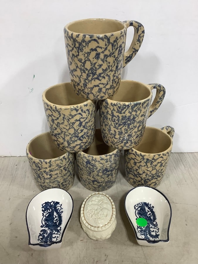 Roseville Pottery Mugs (4.25in Tall), Ceramic Spoon Holders, and more (1 of 1)