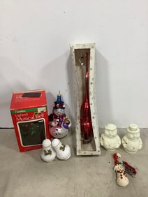 Christmas Ornaments, Ceramic Pepper/Salt Shakers, and more