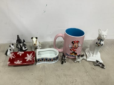 Various Ceramic Statues, Disney Minnie Mouse Mug, and more