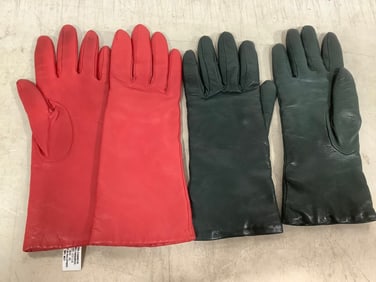 Vintage Womans Cashmere/Lambswool Lined Fashion Gloves (Size - 6.5/7)
