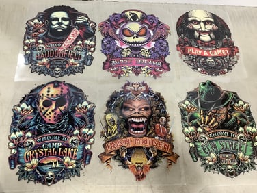 Horror Graphic Iron On Print Decals (9.5inx11in