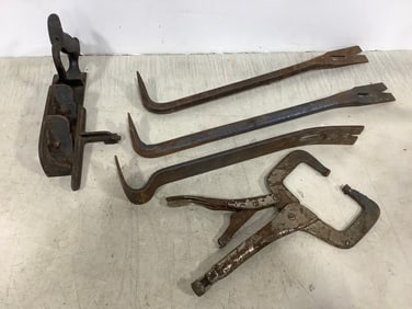 Stanley Wood Plane, and Pry Bars