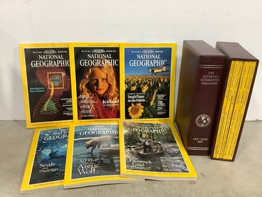 Various National Geographic Magazines with Cases