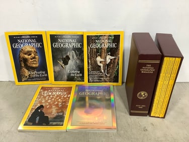 Various National Geographic Magazines with Cases