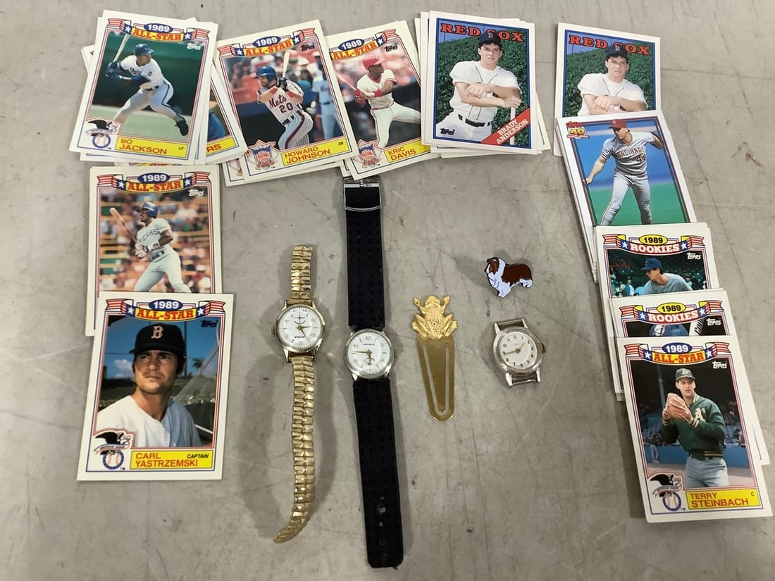 Various Watches (Impala, Timex, etc), and Topps Baseball Cards: Various Watches (Impala, Timex, etc), and Topps Baseball Cards