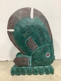 Wooden Fish Decor (12.5in Tall)