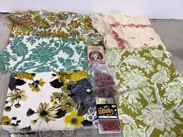 Various Fabrics, Various Beads, and more